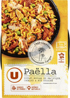 Paëlla au poulet moule du Pacifique chorizo et riz cuisiné