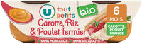 Plat bébé du midi Carotte, riz & poulet fermier, de6 à 12 mois - 2x200g - Repas bébé