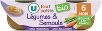 Plat bébé du soir Légumes & semoule, de 6 à 12 mois- 2x200g - Repas bébé
