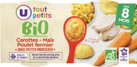 Bols carottes maïs poulet fermier avec morceaux U_TOUT_PETITS Bio