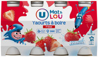 Yaourt à boire aux fruits et aromatisé à la fraise 8x100g