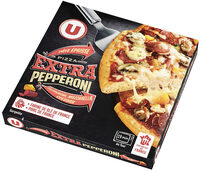 Pizza pâte épaisse pepperoni poivron