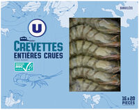 Crevette entière crue vannamei ASC elevées au vietnam 400g