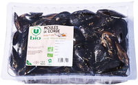 Moules de cordes bio, mytilus galloprovencialis, élevées en Espagne,barquette, 1kg