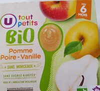 Dessert bébé Pomme, poire & vanille, de 6 à 12 mois- 4x100g - Petits pots bébé