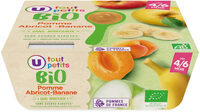 Dessert bébé Pomme, banane & abricot, dès 4 mois - 4x100g - Petits pots bébé