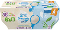 Dessert lacté brassé Bébé, nature sucré, de 6 à 12 mois - 4x100g