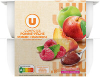 Coupelles 4 pomme pêches et 4 pomme framboise allégée 8x100g