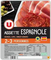 Assiette espagnole jambon serrano, lomo, chorizo