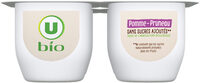 Purée pomme pruneau sans sucre ajoutés 4 coupelles de 100g