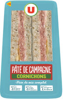 Sandwich club pâté de campagne cornichons et salade