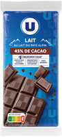 Chocolat au lait 45% 2 Tablettes de 100g