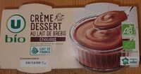 Crème dessert au chocolat au lait de brebis 2x100g