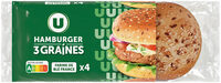 Pain burger 3 graines x4 - 300g
