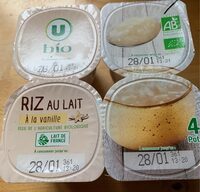 Riz au lait vanille 4X115g