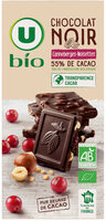 Chocolat noir Canneberges Noisettes