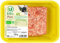 Chair à saucisse BIO, France, barquette s/atmosphère, 300g