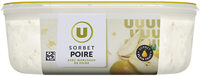Sorbet plein fruit poire - bac 1L 650G