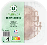 Jambon cuit qualité supérieur zéro nitrite 4 tranches fines 140g
