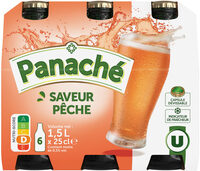 Panaché aromatisé pêche 0,5°, pack bouteille 6x25cl