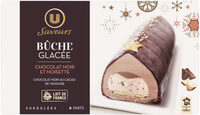 Bûche glacée chocolat noir et noisette