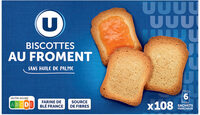 Biscottes froment sans huile de palme x108 - 6 sachets