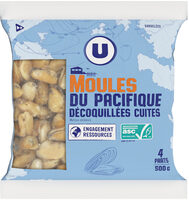 Moules du Pacifique décoquillées cuites sachet 500g