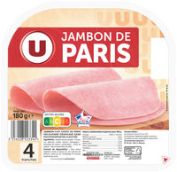 Jambon cuit de Paris sans couenne VPF 4 tranches 180g
