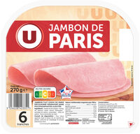 Jambon cuit choix paris sans couenne VPF 6 tranches 270g