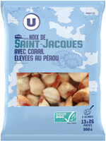 Noix St Jacques avec corail élévées et surgelées au Pérou 300g
