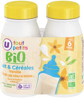 Lait et céréales vanille Bébé, de 6 à 12 mois - 2x250ml