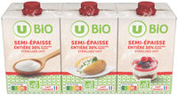 Crème semi épaisse entière stérilisée uht 30%mg 3x20cl