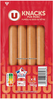 Knacks Pur Porc - x4, 140g