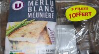 Filet de merlu blanc meunière, 3 pièces + 1offert, Transformé en France - Barquette, 440g