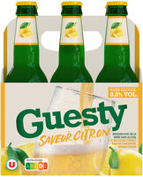Bière sans alcool Guesty aromatisée saveur citron Pack 6x33cl