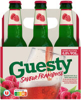 Bière sans alcool Guesty aromatisée saveur framboise Pack 6x33cl