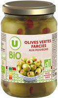 Olives vertes farcies aux poivrons bocal
