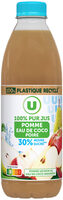 100% pur jus de fruits pomme/eau de coco/poire bouteille de 1L