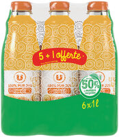 Pur jus d'orange sans pulpe pet 5x1l + 1 offerte