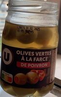 Olives vertes farcies à la pate de poivrons 120g