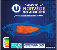 Saumon fumé au bois de hêtre, Atlantique Norvège, salé au sel sec, 2 tranches - 75g