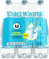 Eau minérale pétillante pauvre en sodium source Montfras pet 6x1l
