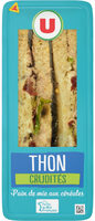 Sandwich pain de mie aux céréales, thon et crudités
