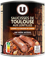 Saucisses de Toulouse aux lentilles Boîte de 840g