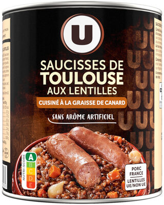 Saucisses de Toulouse aux lentilles Boîte de 840g