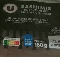 Sashimi saumon et ses sauces soja,transformé en France, barquette,160g