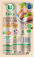 Saucisses de Strasbourg Pur Porc - x4, 180g