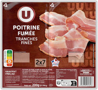 Poitrine de porc fumée tranches fines - 2x100g