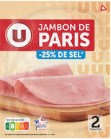 Jambon de Paris sans couenne -25% sel - x2 tranches, 70g