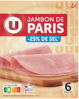 Jambon de Paris sans couenne -25% sel - x6 tranches, 210g